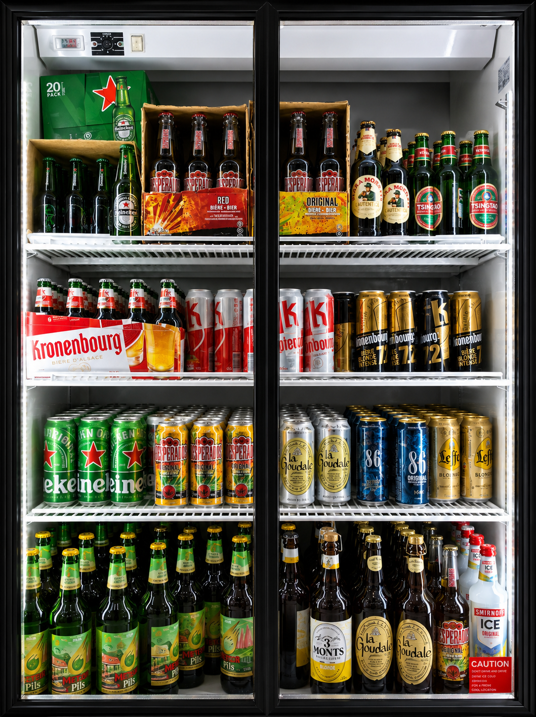 Frigo de bières fraîches