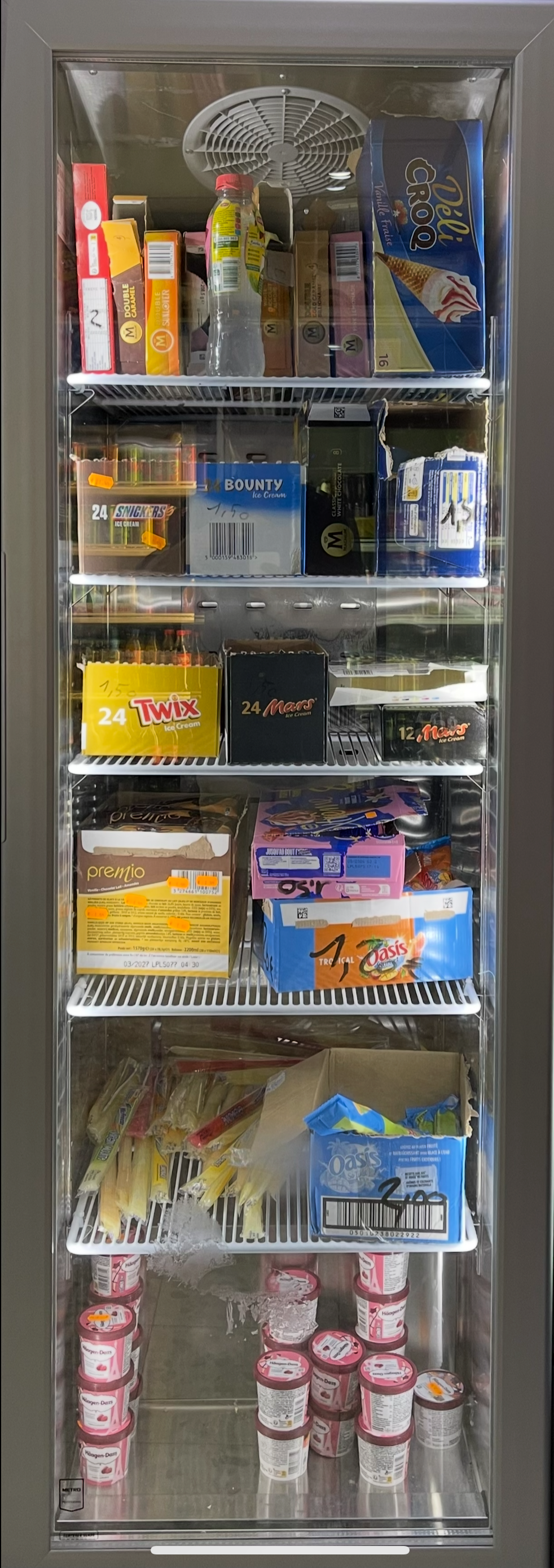 Frigo glaces et produits frais