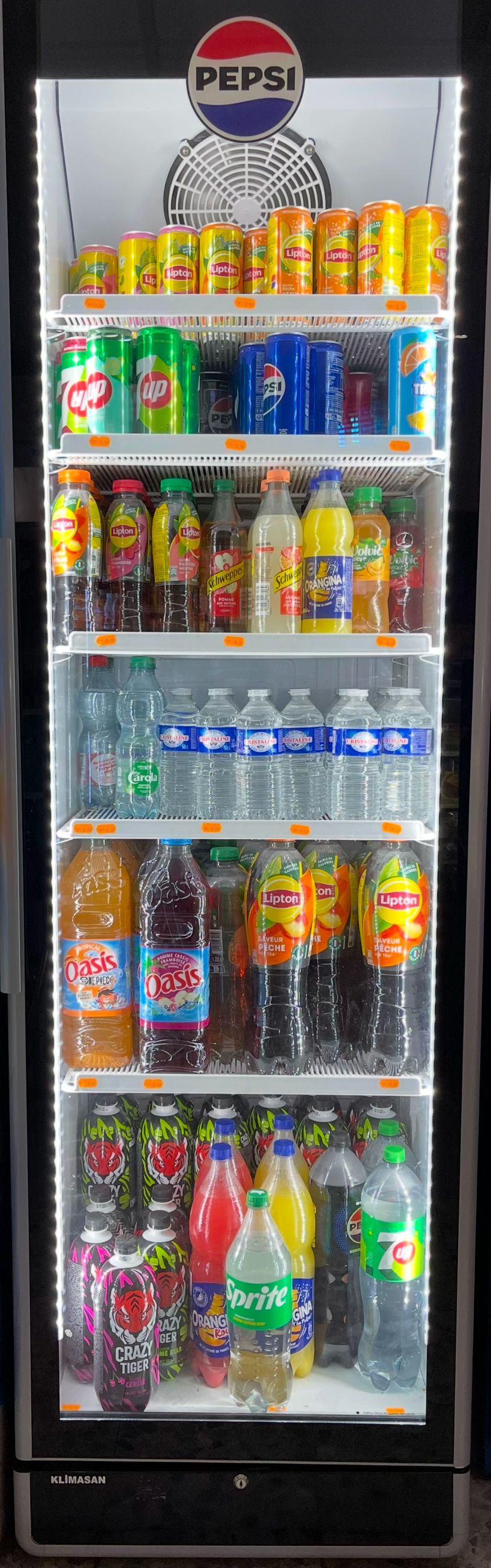 Frigo de sodas et boissons fraîches